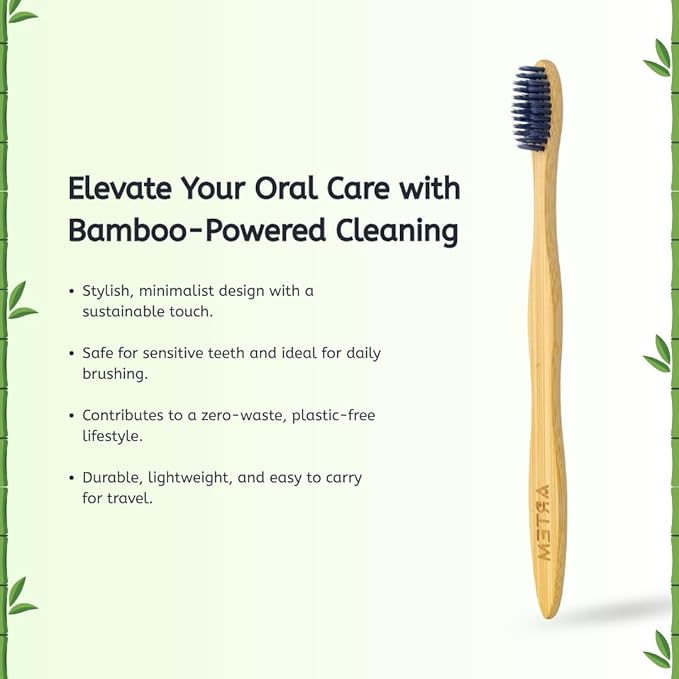 ARTEM Bamboo Toothbrush with Soft Bristles – Eco-Friendly, Biodegradable & Compostable – Natural Wooden Toothbrush for Adults & Kids – Plastic-Free Oral Care (Pack of 5)