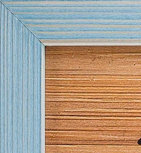 Rustic Wooden Square Picture Frames 8x8 - Set of 2 -100% Natural Eco Distressed Wood with Real Glass for Wall Mounting and Tabletop Photo Frame - Blue Turquoise