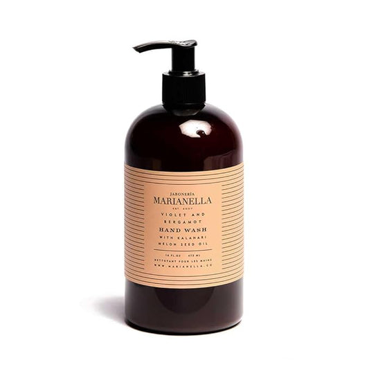Jaboneria Marianella Violet & Bergamot Hydrating Hand Wash, 16 fl oz – Floral-Citrus Liquid Soap with Kalahari Oil & Aloe, Gentle & Nourishing