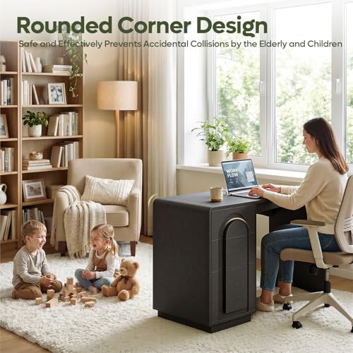 Bestier 47" Computer Desk with 3 Drawers, Executive Style, Black