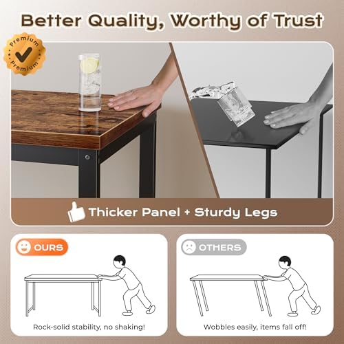 Huuger 55 x 24 inch Desk with Power Outlets & 0.95 Inch Thicker Desktop