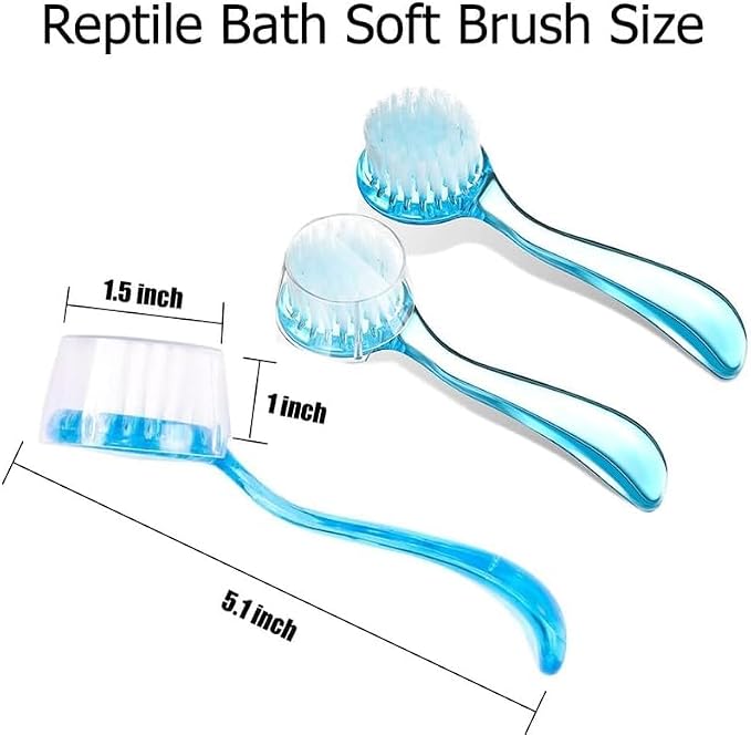 Foldable Bearded Dragon Bathtub with 2PC Reptile Bath Brush and 1PC Lizard Towel, Bearded Dragon Grooming Accessories Portable Swimming Pool for Small Animals Ferret Bunny Dogs (S)
