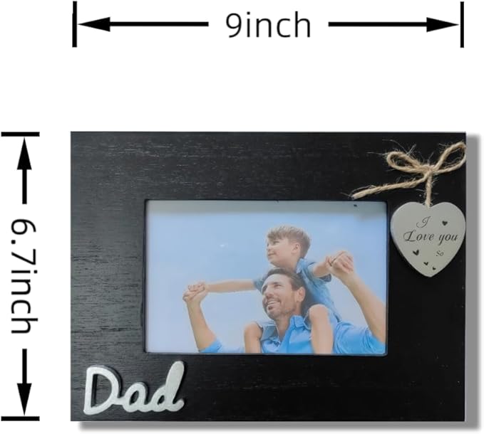 Dad Picture Frame Saying I Love You so,Father Day Gift,Dad Birthday Gifts from Daughter and Son, Father Photo Frame 4x6 (Dad Horizontal)