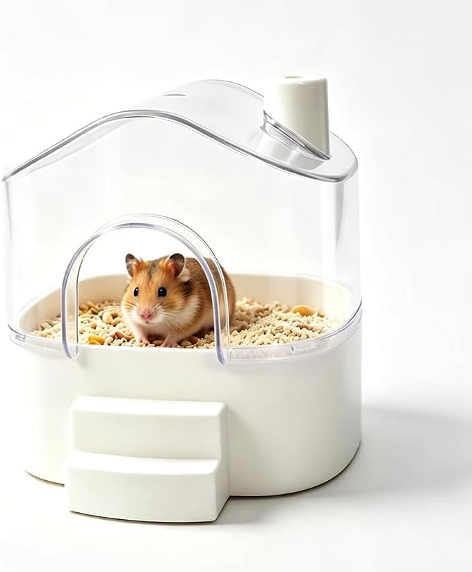 Hamster Sand Bath Container, Hamster Bathtub Digging Sand Container, Large Space for Pygmy Hamsters, Chinchilla, Rats, Mice, Gerbils, Other Small Animal