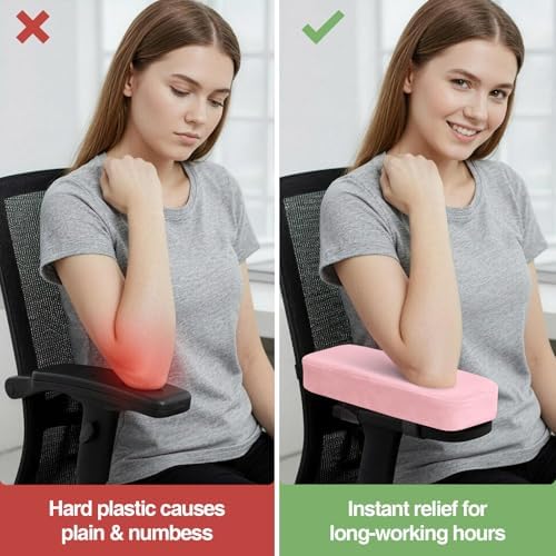 Smiry Memory Foam Office Chair Armrest Pads, Non-Slip Armrest Cushion