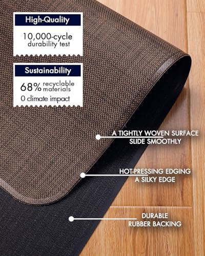 BARoyal Office Chair Mat for Hardwood Floor Under Desk Computer Rolling Chair Mat for Wood/Tile Floor Non-Slip Heavy Duty Desk Rug PVC Plastic Hard Floor Protector 48" x 60"(Coffee)