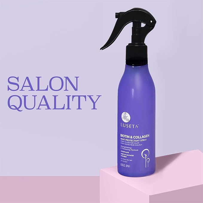 Luseta Biotin & Collagen Heat Protection Spray, Preventing Heat-induced Hair Breakage for Styling, for Women and Men 8.5oz