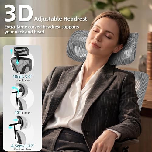 Ergonomic Office Chair with Footrest 4-Level Adjustable Lumbar Suppor