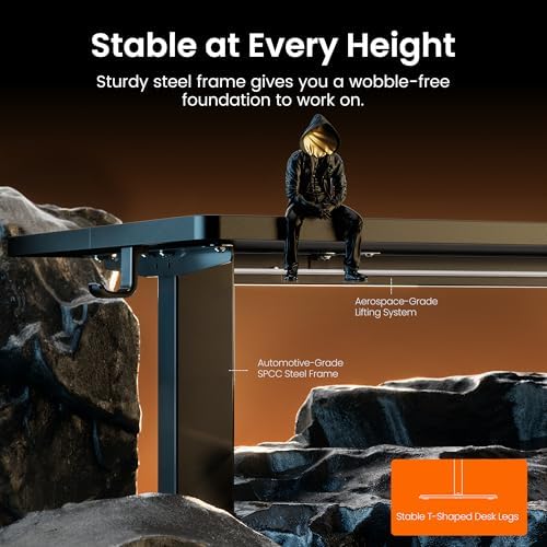 ErGear Height Adjustable Electric Standing Desk, 55 x 28 Inches Sit Stand up Desk, Memory Computer Home Office Desk, Black