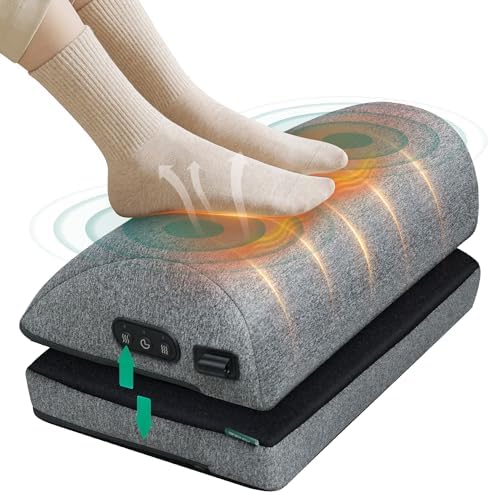 Snailax Heated Foot Rest Under Desk, Adjustable Height Foot Stool with Heat