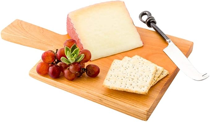 Restaurantware- 11.75 x 7.5 Inch Cutting Board With Handle, 1 Square Paddle Cutting Board - Shatterproof, Lightweight, Wood Vintage Cheese Board, For Chopping And Serving Bread, Meat Or Charcuterie
