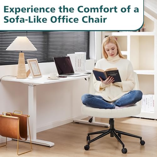 OLIXIS Criss Cross Office Chair, Vanity Chair, Home Office Desk