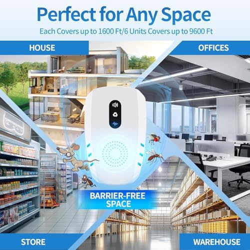 2026 Cvtayn Upgraded Ultrasonic Pest Repellent Indoor Repeller, Mouse Traps, Repellent Roach, Mouse, Bugs, Mosquito, Mice, Spider, Ant, Rodent Repellent Ultrasonic Plug in, 3 Mode Switching，5 Pack