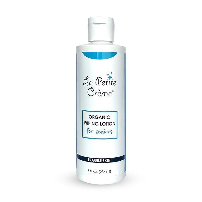 La Petite French Premium Liniment Wiping Lotion for Seniors (8 oz) - Alternative to Wet Wipes, Incontinence Lotion - Moisturizer & Skin Cleanser - USDA Organic Certified & EWG Verified