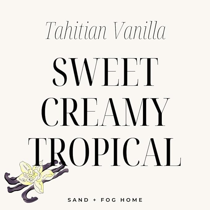 Sand + Fog Scented Candles - Tahitian Vanilla - Additional Scents and Sizes - 3 Wicks 100% Cotton Lead-Free - Luxury Air Freshening Jar Candles - Perfect Home Decor - 21 oz