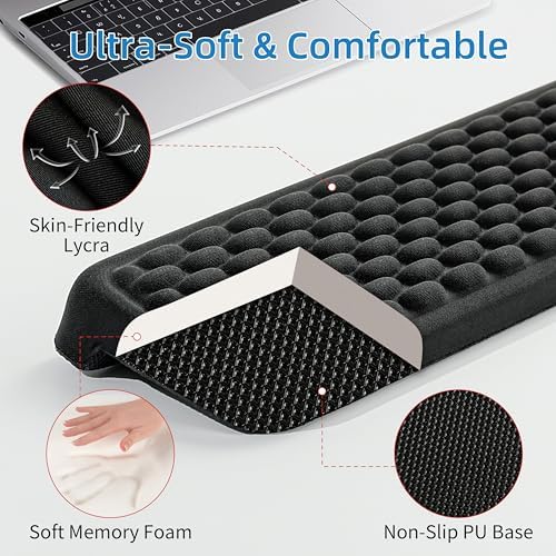 MEKASS L-Shaped Desk Elbow Pad for Desk, Memory Foam Elbow Support Padding with Non-Slip, Ergonomic Desk Edge Cushion, Wrist Comfort Support for Office Home 2 Pcs (Ellipse Black)