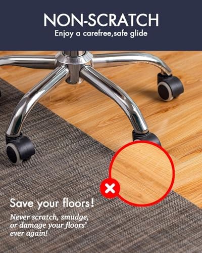 Baroyal Office Chair Mat for Hardwood Floor Under Desk Computer Rolling Chair Mat for Wood/Tile Floor Non-Slip Heavy Duty Desk Rug PVC Plastic Hard Floor Protector 48" x 60" (Dark Walnut)