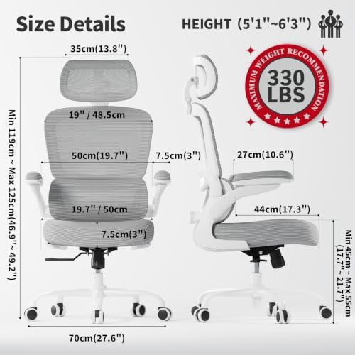 TRALT Office Chair Ergonomic Desk Chair - Gaming Chair with Lumbar Support