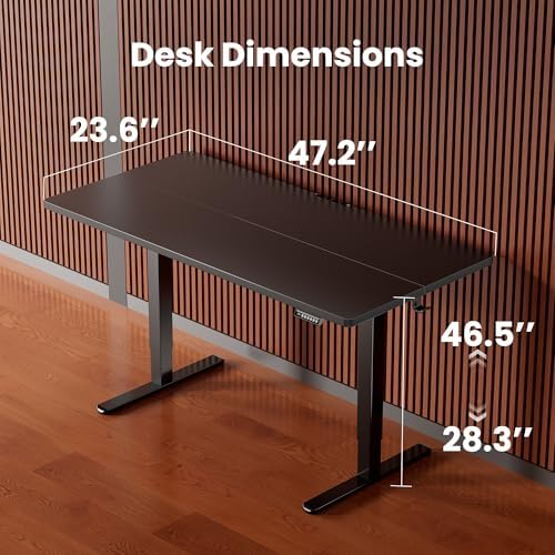 ErGear 48 X 24 Inch Height Adjustable Electric Standing Desk, Black