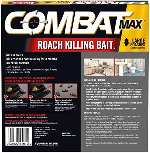 Combat Max Large Roach Killing Bait, 8 Count (Pack of 2)