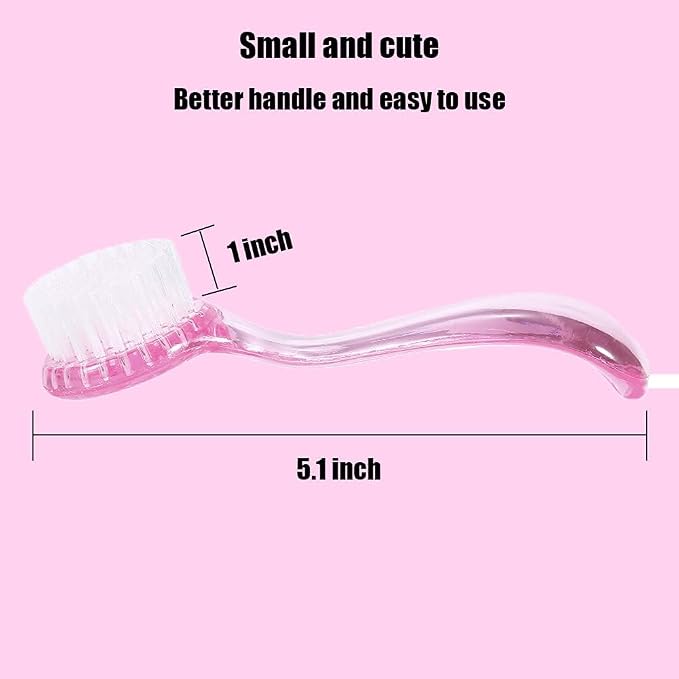 2PC Nail Cleaner Brush Pet Hair Comb Hamster Hair Grooming Cleaning Brushes Pet Animal Bathing Brushes for Guinea Pig Chinchilla Ferret Cleaning Tool (Pink)