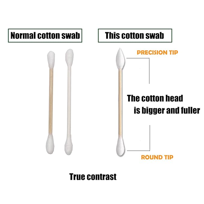 Thick Cotton Swabs,XL Size Natural Bamboo Cotton Buds,Precision & Round Tip 756pcs