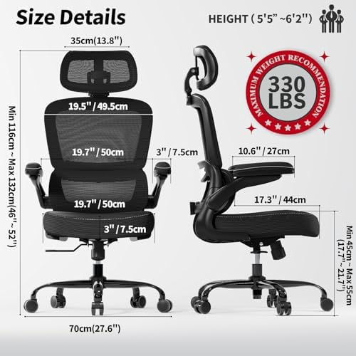 TRALT Office Chair Ergonomic Desk Chair - Gaming Chair with Lumbar Support