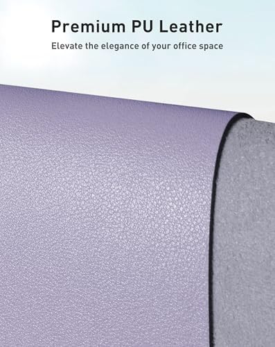 Aothia Faux Leather Desk Mat - Large Mouse Pad, Non-Slip PU Leather Blotter, Waterproof Writing Surface for Office and Home (Lavender, 42" x 17")