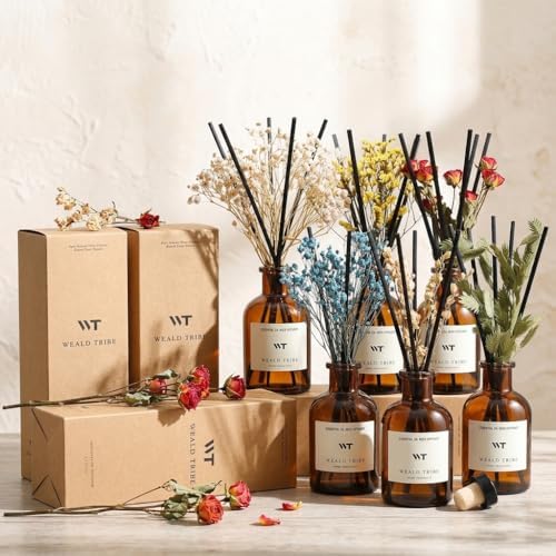 WEALD TRIBE Fresh Linen Reed Diffuser Set for Bathroom Air Fresheners