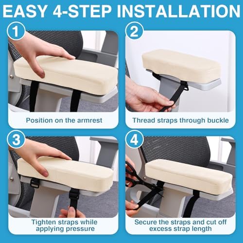 Smiry Memory Foam Office Chair Armrest Pads, Non-Slip Armrest Cushion