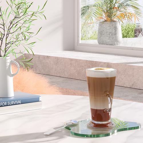 Acrylic Coaster Decorative Plates,Green Bar Drink Coaster, Clear Cloud Shape Coffee Cup Coaster, Perfect for Tabletop Protection and Accessories Display.(Green