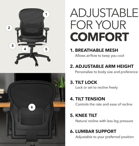 HON Wave Ergonomic Office Chair, Lumbar Support, Desk Chair, Black