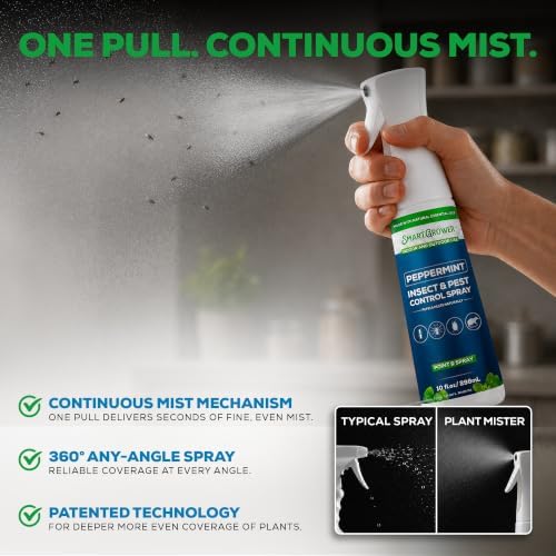 Peppermint Oil Spray for Bugs, 10oz Mister Bottle + 4oz Concentrate Combo