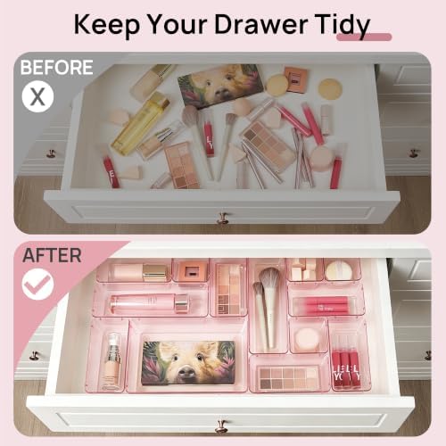 Vtopmart 25 Pack Plastic Drawer Organizers with Non-slip Rubber Pads