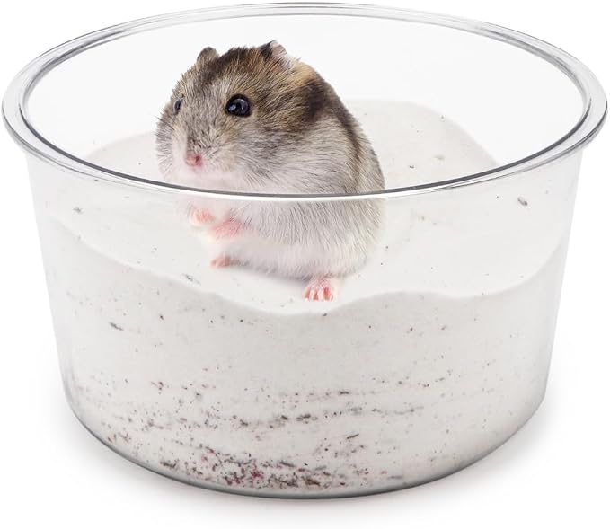Wontee Hamster Sand Bath Sand Box Container Digging Hamster Bathroom for Hamsters Mice Syrian Hamsters Gerbils Small Animals (Circle- 6.3" x 3.5")