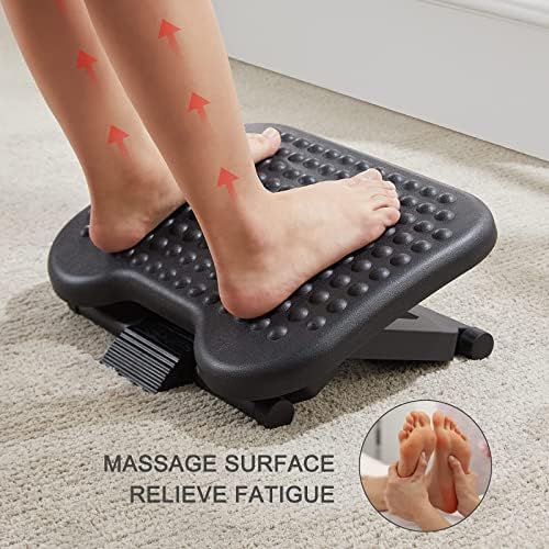 HUANUO Adjustable Foot Rest for Under Desk with Massage Surface and Tilt (Pack of 5)