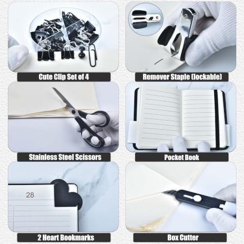 LXEVIHK Black Desk Accessories 23-Piece Office Supplies Gift Set