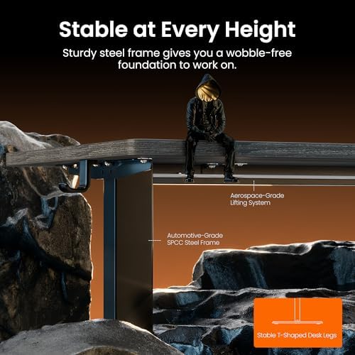 ErGear Height Adjustable Electric Standing Desk, 48 x 24 Inches Sit Stand up Desk, Memory Computer Home Office Desk, Grey