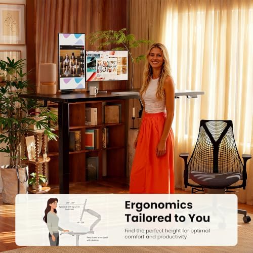 ErGear Height Adjustable Electric Standing Desk, 55 x 28 Inches Sit Stand up Desk, Memory Computer Home Office Desk, Black