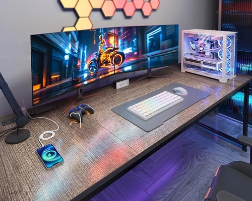 Coleshome 71 Inch Computer Desk with Power Outlet
