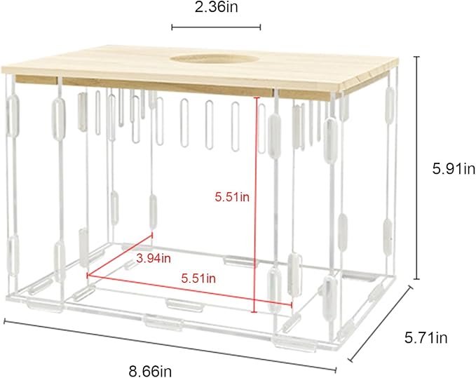 Visible Hamster Digging Box(Acrylic) | for Syrian Dwarf Hamsters, Acrylic Critter's Sand Bath Shower Room & Digging Sand Container,Transparent