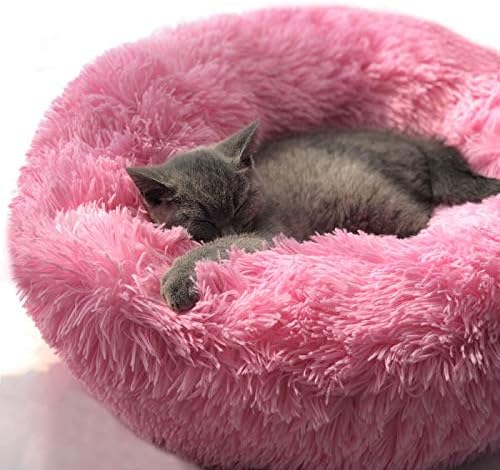 Cat Bed for Indoor Cats,Mini Plush Self Warming Kitten Bed, 20 Inch | Soft Round Fluffy Dog Bed and Cat Nest for Kittens and Small Dogs, Cozy Medium Bed for Indoor and Warm Autumn or Winter Sleep
