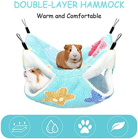 BOAO 2 Pcs Guinea Pig Rat Hammock Guinea Pig Hamster Ferret Hanging Hammock Pig Accessories for Small Animals Chinchilla Parrot Sugar Glider Ferret Squirrel