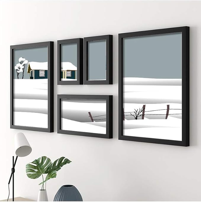 16x20inch Picture Frame Solid Wood Display Pictures 12x16 with Mat or 16x20 Wall Without Mounting Photo Frame Black（1pcs）