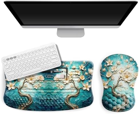 Ergonomic Keyboard Stand, Wrist Rest & Mouse Pad, Memory Foam Wrist Support