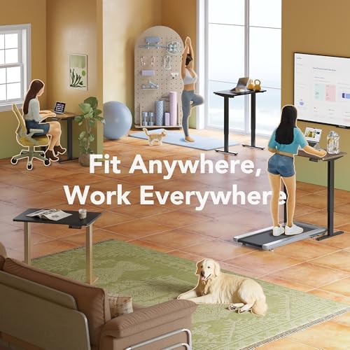 HUANUO 55x28 Inch Electric Standing Desk, Height Adjustable, White