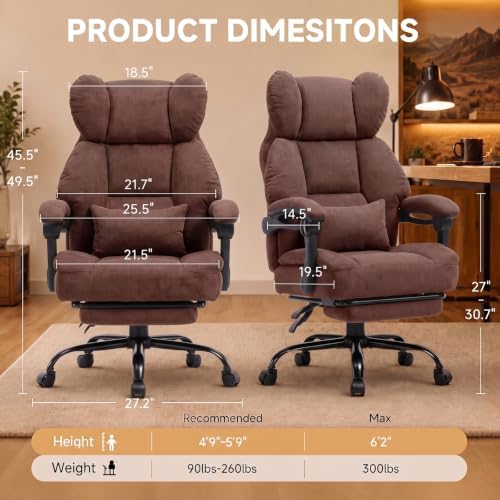 GTPLAYER Big&Tall Ergonomic Gaming Chair, Wide Spring Seat, Linkage Armrest,GRBR