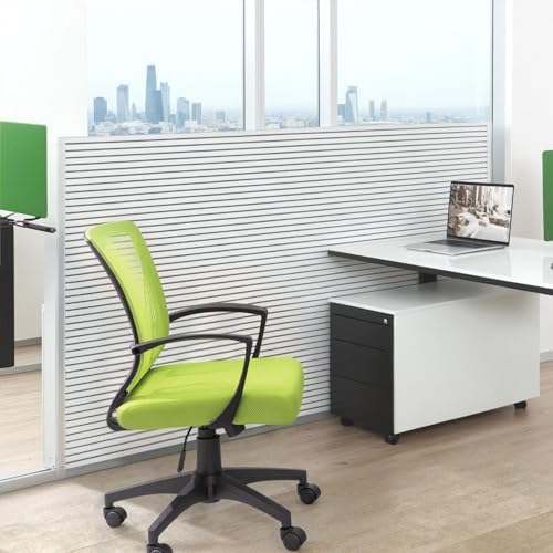 Furmax Office Chair Ergonomic Computer Desk Mesh Chair Mid Back Swivel Lumbar Support with Armrest (2, Cyan)
