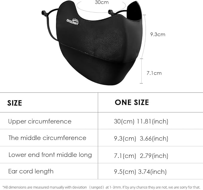 Sun Protection UPF 50+ UV Face Cover Summer Face Mask Neck Gaiter with Ear Loops SLN3M308