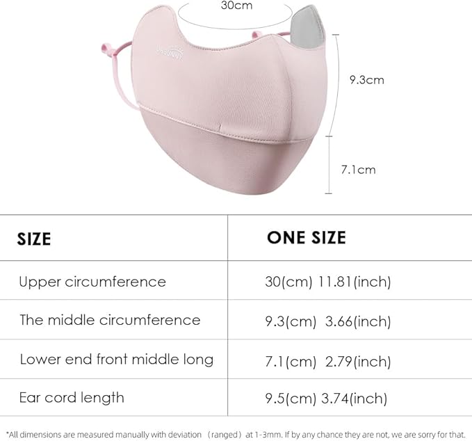 Sun Protection UPF 50+ UV Face Cover Summer Face Mask Neck Gaiter with Ear Loops SLN3M308